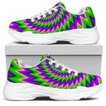 Green Spiral Moving Optical Illusion White Chunky Shoes