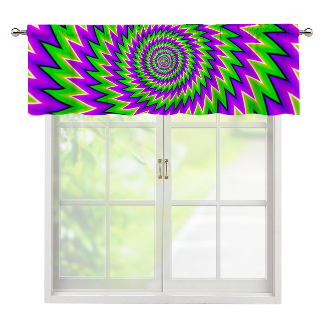 Green Spiral Moving Optical Illusion Window Valance