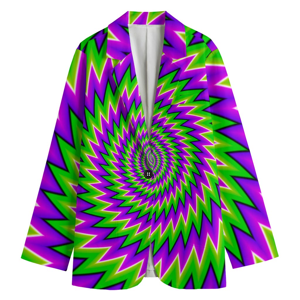 Green Spiral Moving Optical Illusion Women's Blazer