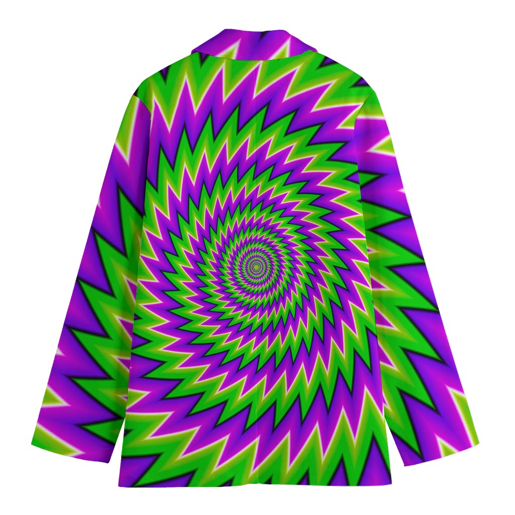 Green Spiral Moving Optical Illusion Women's Blazer