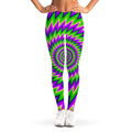 Green Spiral Moving Optical Illusion Women's Leggings