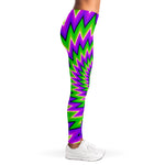 Green Spiral Moving Optical Illusion Women's Leggings