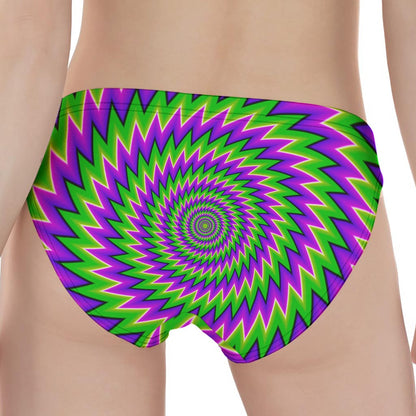 Green Spiral Moving Optical Illusion Women's Panties