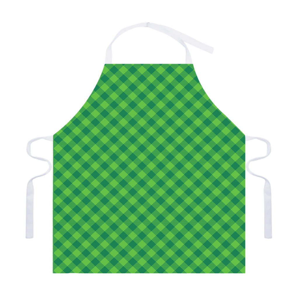 Green St. Patrick's Day Plaid Print Adjustable Apron