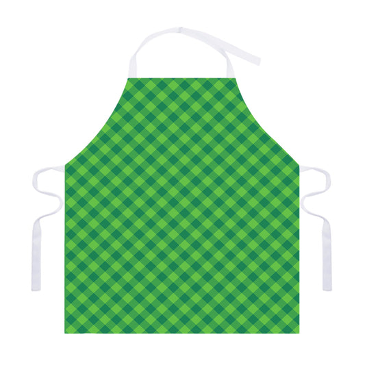 Green St. Patrick's Day Plaid Print Adjustable Apron