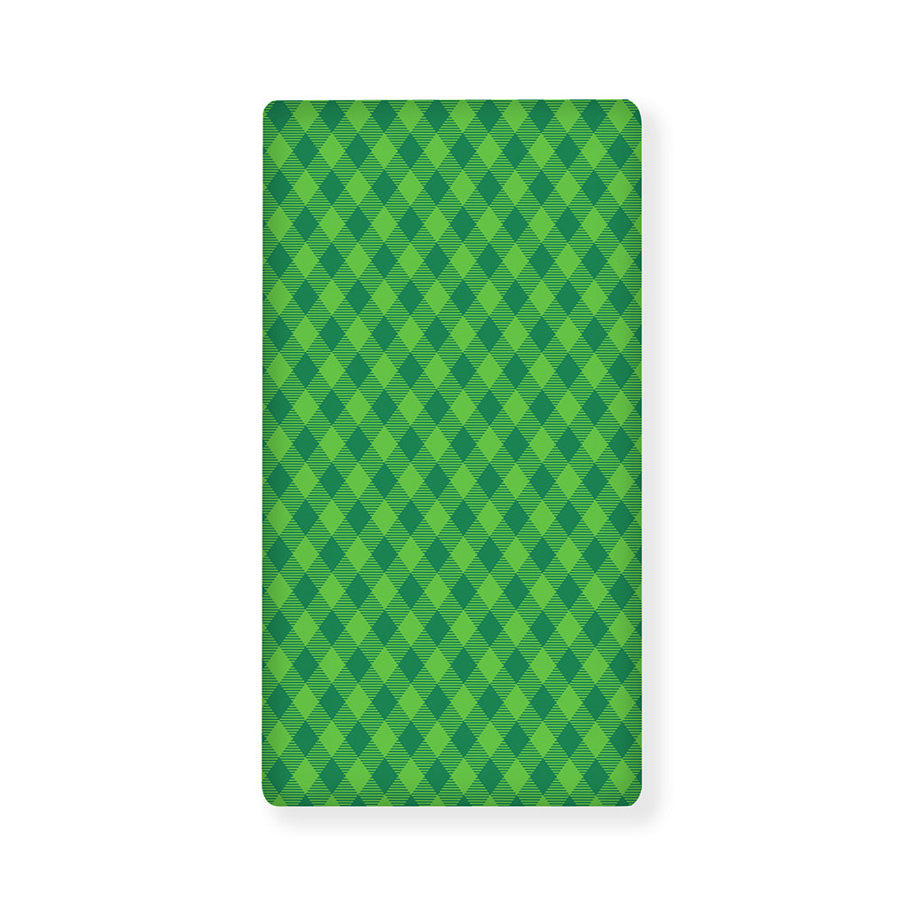 Green St. Patrick's Day Plaid Print Baby Crib Sheet