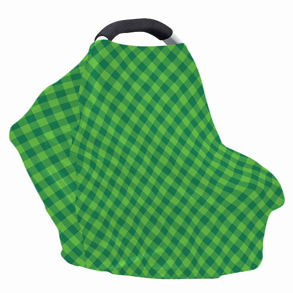Green St. Patrick's Day Plaid Print Baby Seat Cover