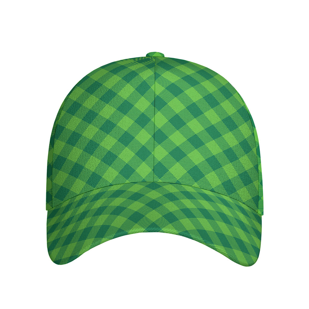 Green St. Patrick's Day Plaid Print Baseball Cap