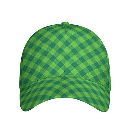 Green St. Patrick's Day Plaid Print Baseball Cap