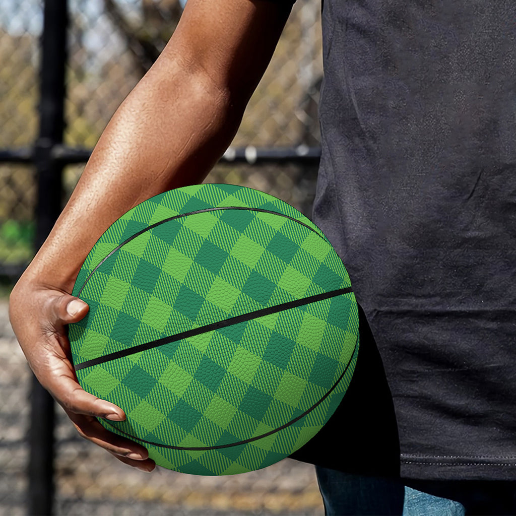 Green St. Patrick's Day Plaid Print Basketball