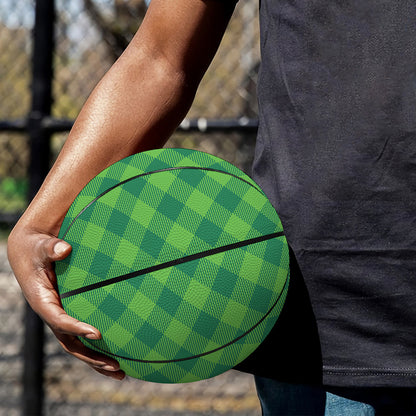 Green St. Patrick's Day Plaid Print Basketball
