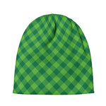 Green St. Patrick's Day Plaid Print Beanie