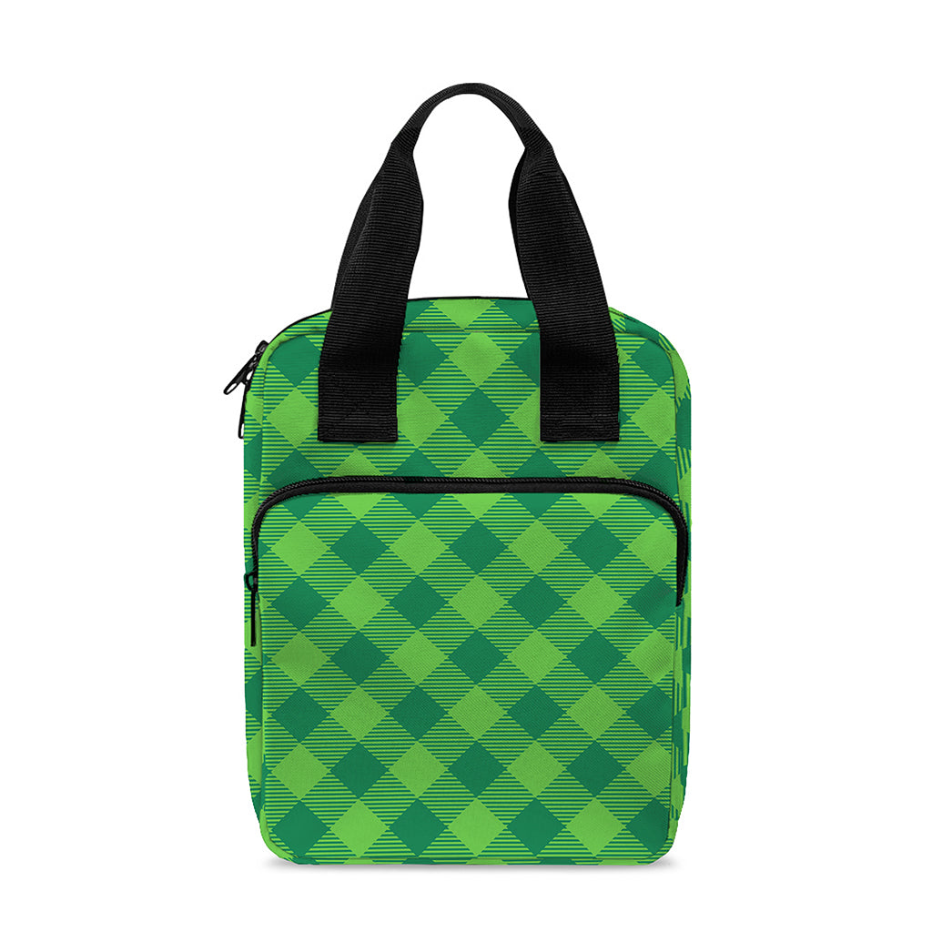 Green St. Patrick's Day Plaid Print Bible Tote Bag