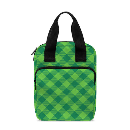 Green St. Patrick's Day Plaid Print Bible Tote Bag