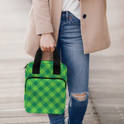 Green St. Patrick's Day Plaid Print Bible Tote Bag