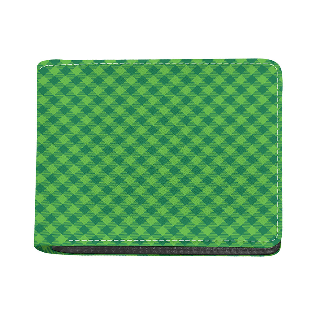 Green St. Patrick's Day Plaid Print Bifold Wallet