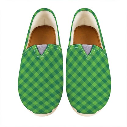 Green St. Patrick's Day Plaid Print Casual Shoes