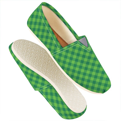 Green St. Patrick's Day Plaid Print Casual Shoes