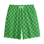 Green St. Patrick's Day Plaid Print Cotton Shorts