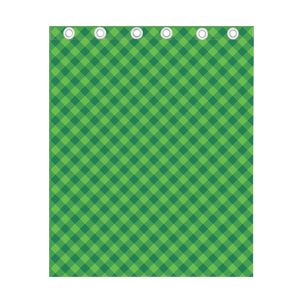 Green St. Patrick's Day Plaid Print Curtain