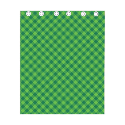 Green St. Patrick's Day Plaid Print Curtain