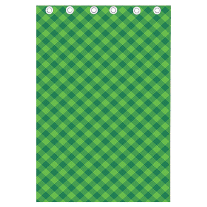 Green St. Patrick's Day Plaid Print Curtain