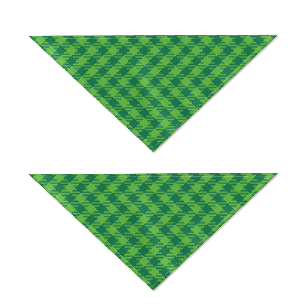 Green St. Patrick's Day Plaid Print Dog Bandana