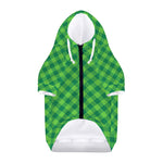 Green St. Patrick's Day Plaid Print Dog Zip Up Hoodie