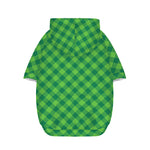 Green St. Patrick's Day Plaid Print Dog Zip Up Hoodie