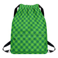 Green St. Patrick's Day Plaid Print Drawstring Backpack