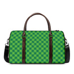 Green St. Patrick's Day Plaid Print Duffle Bag