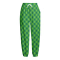Green St. Patrick's Day Plaid Print Fleece Lined Knit Pants