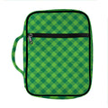 Green St. Patrick's Day Plaid Print Front Pocket Bible Bag