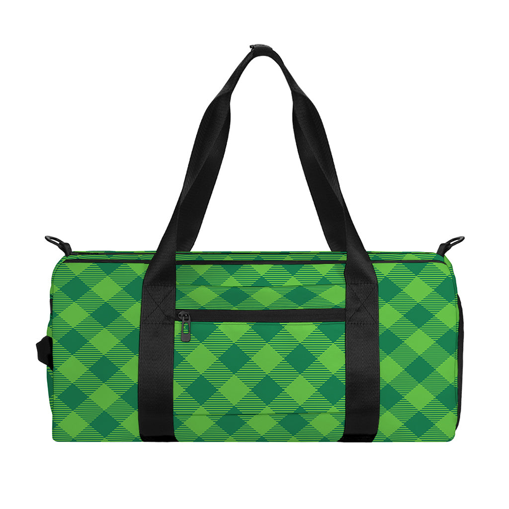 Green St. Patrick's Day Plaid Print Gym Bag