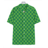 Green St. Patrick's Day Plaid Print Hawaiian Shirt