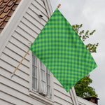 Green St. Patrick's Day Plaid Print House Flag