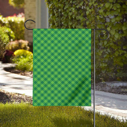 Green St. Patrick's Day Plaid Print House Flag