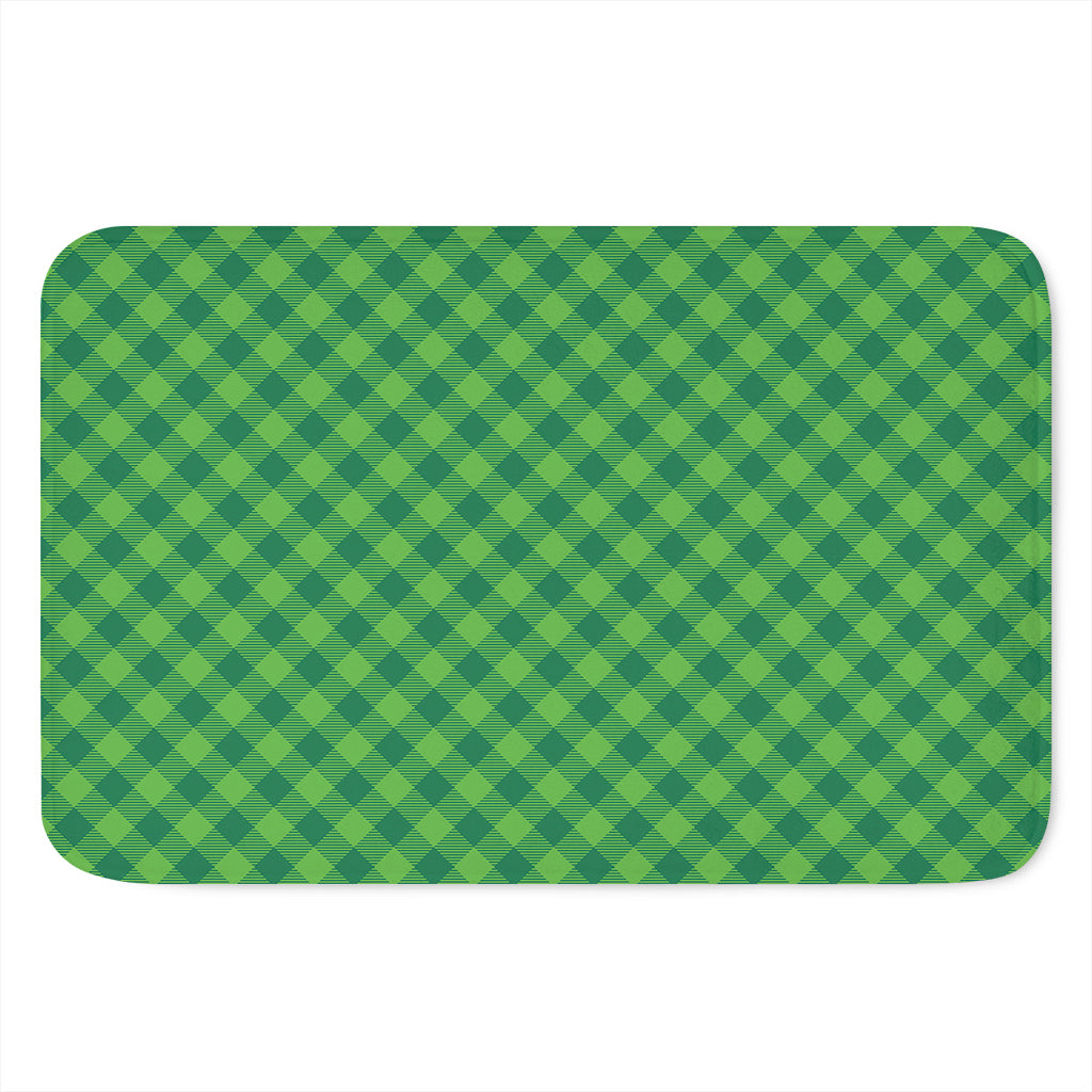 Green St. Patrick's Day Plaid Print Indoor Door Mat