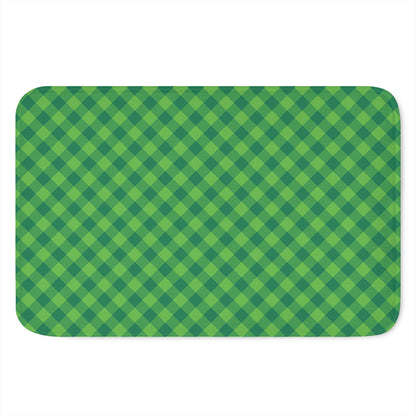 Green St. Patrick's Day Plaid Print Indoor Door Mat