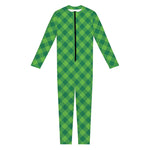 Green St. Patrick's Day Plaid Print Jumpsuit