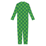 Green St. Patrick's Day Plaid Print Jumpsuit