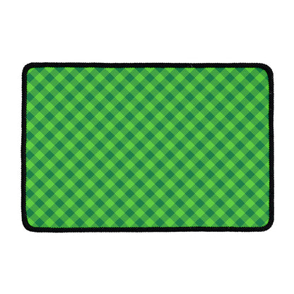 Green St. Patrick's Day Plaid Print Kitchen Mat