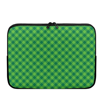 Green St. Patrick's Day Plaid Print Laptop Sleeve