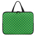 Green St. Patrick's Day Plaid Print Laptop Sleeve With Handle