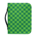 Green St. Patrick's Day Plaid Print Leather Bible Cover