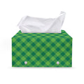 Green St. Patrick's Day Plaid Print Leather Tissue Box Cover