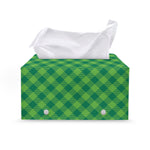 Green St. Patrick's Day Plaid Print Leather Tissue Box Cover