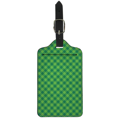 Green St. Patrick's Day Plaid Print Luggage Tag