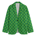 Green St. Patrick's Day Plaid Print Men's Blazer