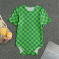 Green St. Patrick's Day Plaid Print Men's Bodysuit